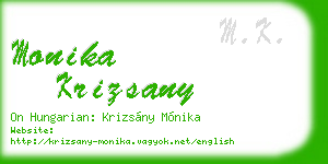 monika krizsany business card